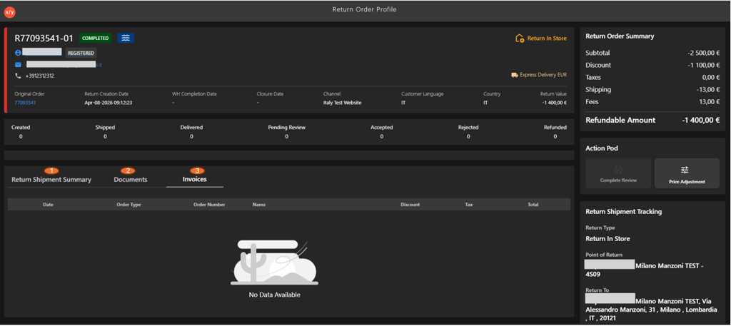 Managing Return Shipment